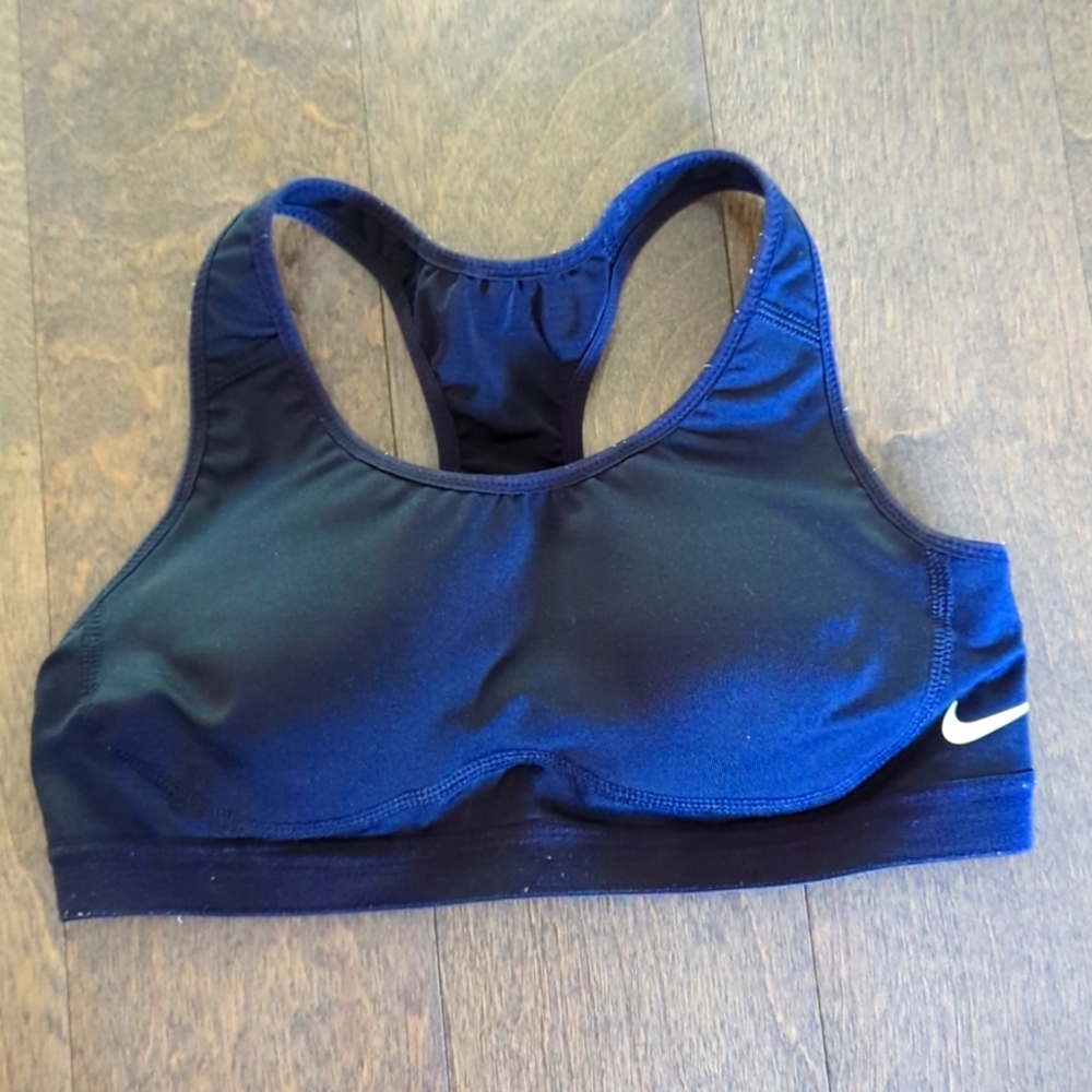 Nike Dry Fit Sports bra- mesh back & green logo